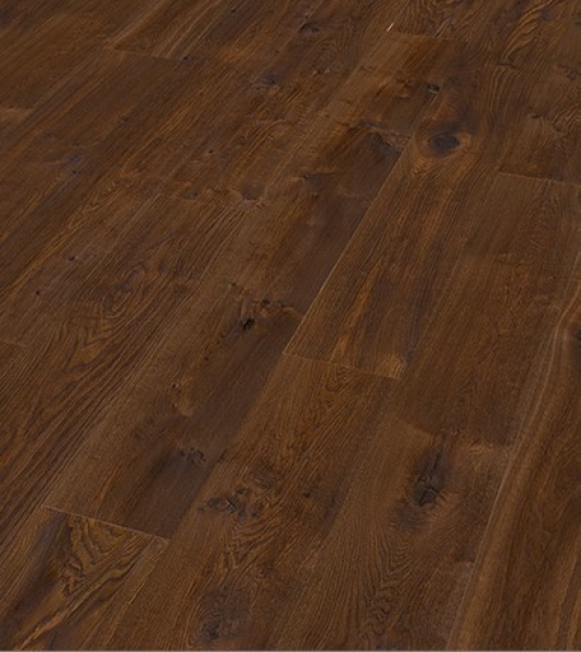 Landhausdiele XL 3-Schicht Eiche Darkbrown handgehobelt dunkel geräuchert geölt Klicksystem Bund à 3,43 qm